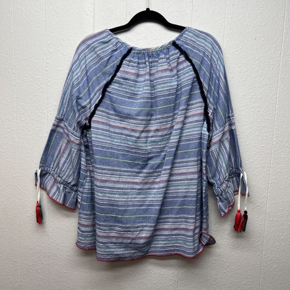 Caffe Marrakesh Anthro Cotton Top Womens 2X Flowy Tasseled Bohemian Cottagecore - Picture 6 of 11
